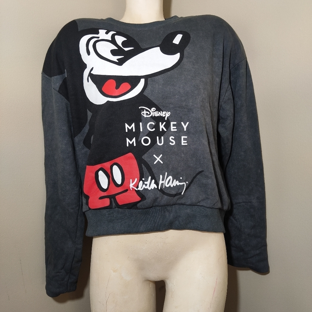 Zara Disney Keith Haring Reversible Mickey Mouse Sweatshirt M NEW No Tags - Picture 5 of 15